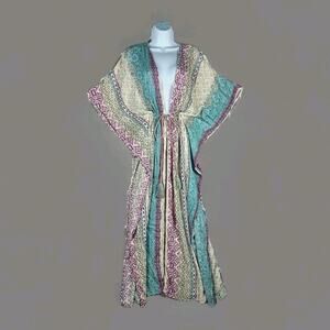 Bonhomia Beach Cover Up Robe One Size Kimono Duster Tassel Boho Maxi